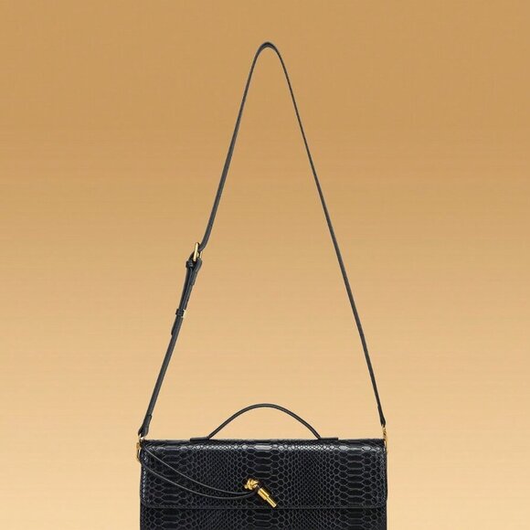 Black Preppy Women's Envelope Handbag - Picture 7 of 8